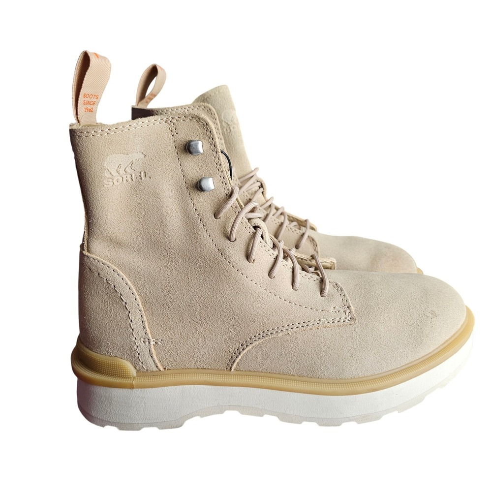 SOREL‎ Hi-Line Lace-up Mid-Shaft Lug-Sole Booties - US Size 7.5 Ceramic - #884